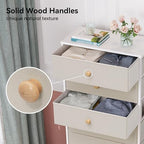 Crestlive Products Tall Dresser, 7-Drawer Wide Fabirc Storage Tower, Chests of Drawers - Vertical Organizer Unit for Bedroom, Hallway, Entryway, Nursery, Wood Top, Closets with Handles (Beige) - color: Beige, style: Wide-7 Drawers