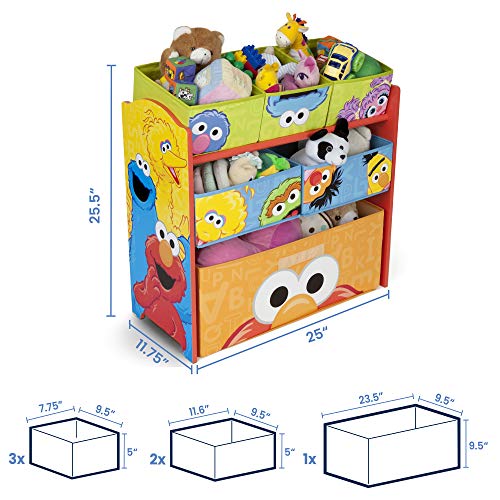 Sesame Street 6 Bin Design and Store Toy Organizer by Delta Children - color: Sesame Street