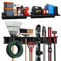 TIDYME Heavy-Duty Garage Wall Storage System | Wall Mounted Tool Organizer Rack with Shelving | 10-Piece Mounting Kit | Includes 4x10” Double-Layered Hooks & 2x16.5” Floating Utility Shelves - size: 64" (2 Shelves)