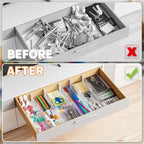Yieach 4 Pack 3.2 Inch Shallow Acrylic Drawer Dividers for Clothes,Expandable Deep Dresser Dividers From 15 to 21'',Adjustable Drawer Separators for Dresser,Nursery and Baby Clothing,Sock,Underwear - color: Clear-4 Pack
