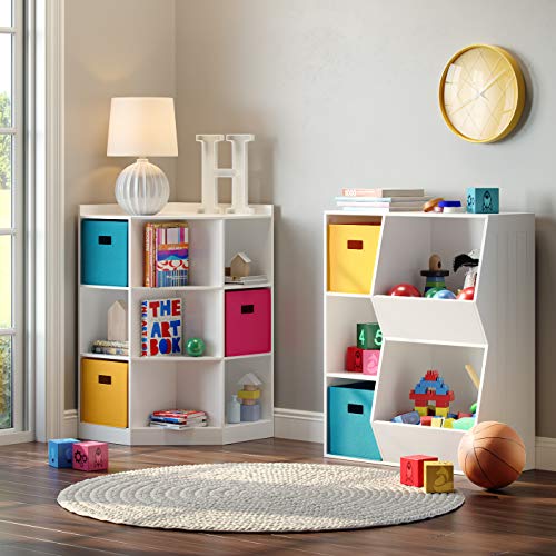 RiverRidge Folding Storage Bins with Handles Turquoise Cube Storage Organizer for Closet, Bedroom & Playroom - Closet Organizers and Storage Set of 2 - color: 2 Turquoise Bins