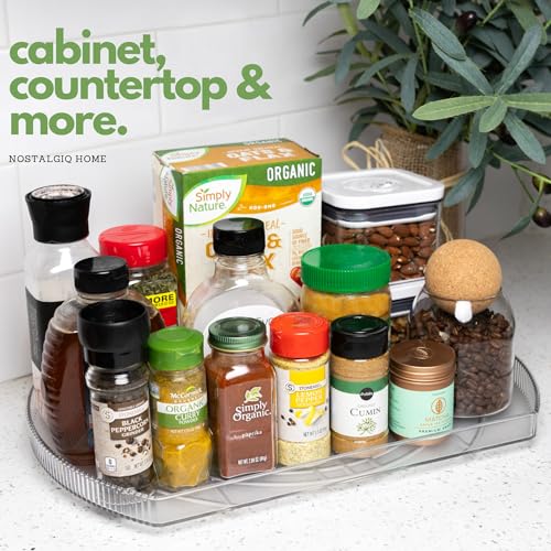 NOSTA Home Rotating Lazy Susan for Refrigerator - Square Lazy Susan - Refrigerator Lazy Susan Organizer - Rotating Fridge Organizer - Large (16.5x11) - size: Large (16.5in x 11in)