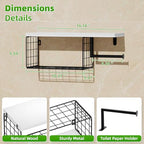 VITVITI Toilet Paper Holder with Shelf, Wall Mounted Toilet Paper Storage Basket, Wood Metal Toilet Roll and Wipes Holder for Bathroom Farmhouse (White) - color: White