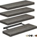 QEEIG Floating Shelves for Wall Bathroom Shelf Bedroom Kitchen Living Room Farmhouse Small Book Shelf 16 inch Set of 4, Grey (015-GY4) - color: D. Grey, size: 4pcs