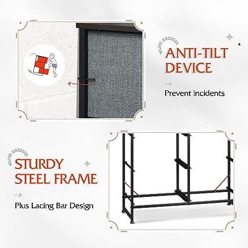 WLIVE Dresser for Bedroom with 6 Drawers, Closet Dresser with Fabric Bins, Chest of Drawers for Closet, Living Room, Hallway, Dark Grey - color: A-dark Grey