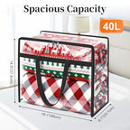 SpaceTrove Clear Clothes Storage Bags, 6 Pack Closet Organizers and Under Bed Storage Containers, Foldable Moving Bags with Zippers for Comforter, Blanket, Bedding, Duvet, PVC Packing Bags 40L - size: 40L