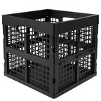 Eslite 3-Pack Collapsible Plastic Storage Crates,Foldable Crates for Storage,16L (Black) - color: Black