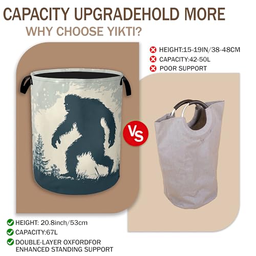 Big Foot Laundry Hamper,Retro Forest Collapsible Laundry Baskets,Waterproof Oxford Cloth Laundry Room Organization for Bedroom,Bathroom,Nursery,16x20 Inch - color: Big Foot