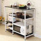 soges Kitchen Standing Baker's Rack, Utility Microwave Oven Stand, Multi-Layers Kitchen Storage Cart Workstation Shelf, Coffee Cart, Black - color: Black