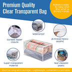 Houseables Clothes Storage Bag, Sweater Bags Moth Proof, Moth Proof Sweater Storage, Clear Zipper Organizer, Vinyl Zippered Plastic Protection, Blanket, Linen, Clothing, Quilt, Bed Sheet, 24x13, 5 PK - size: 24"x13"x12"