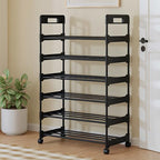 Long Storage Shoe Rack Organizer Cabinet Sturdy Shoe Shelf with Wheels Free Standing Shoe Rack for Home and Entryway 6 Tier - 23.6" W Hold 18 Pairs - size: 6 Tier - 23.6"W