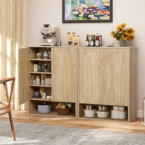 Shoe Cabinet, 5 Tier Wooden Shoe Storage Organizer Cabinet with Adjustable Shelves, Shoes Rack Accent Cabinet for Entryway Hallway Living Room, Natural - color: Natural