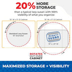 Mighty Susan 2-Tier Lazy Susan Pantry Organizer – Steel Reinforced Turntable for Kitchen Cabinets & Pantry Storage – Heavy-Duty Can Organizer Holds Up to 30 lbs – Rotates 360° – Includes 2 Bonus Bins - size: Mighty Susan 2-Tiered
