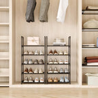10-Tier Tall Shoe Rack, Adjustable 20-25 Pairs Shoe Shelf Storage Organizer for Entryway Hallway Closet Bathroom Living Room (Black) - color: Black-10tier