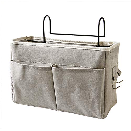 Arinda Bedside Storage Bag Hanging Organizer Bedside Caddy for Bunk Dorm Rooms Bed Rail - color: Dark Grey