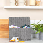 Household Essentials Small Handwoven Paper Rope Wicker Basket with Lid, Grey - color: Grey, size: Small (Pack of 1)