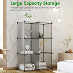 C&AHOME Cube Storage Organizer, 6-Cube Shelves Units, Closet Cabinet, DIY Plastic Modular Book Shelf, Ideal for Bedroom, Living Room, Office, 36.6" L x 12.4" W x 36.6" H Grey UPCS06G - color: Grey