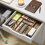 Kiasthome Acacia Wood Kitchen Silverware Drawer Organizer, Expandable Utensil Cutlery Drawer Organizer with Dividers, Flatware Organizer Silverware Tray for Spoon, Fork, 13''-21''x16.9'' (6-8 Slots) - size: 8 Slots Expandable