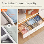 Lifewit 5" Tall 4 Pack Drawer Dividers, 30-47cm/11.5-18.5" Expandable Drawer Divider for Clothes, Adjustable Dresser Drawer Organizers, Drawers Separators for Dresser/Bathroom/Closet/Kitchen White - size: 5"H, 11.5-18.5"L