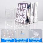 Adevar Clear Acrylic Magazine File Holder 5 Vertical Magazine File Organizer Binder Book Holder for Desk Acrylic Desk Organizer Clear Office Racks & Displays for Office Home Classroom - size: B5, 5 Sections