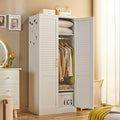 71" Tall Metal Wardrobe Closet with Hanging Rod, Adjustable Shelves – Durable Steel Armoire for Home or Office - color: Urban Essential-white