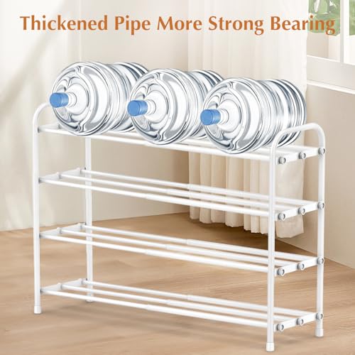 INSMART 4-Tier Expandable Shoe Rack, Stackable and Adjustable Shoes Organizer Storage Shelf, Sturdy and Durable Metal Structure Free Standing Shoe Rack for Closet Entryway Doorway, White - color: White, size: 4-Tier