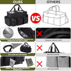 Large Wearable Cleaning Caddy Bag with Detachable Divider, Cleaning Organizer with Handles, Cleaning Supply Tote with Adjustable Shoulder Strap&Waist Belt for Cleaners & Housekeeper (Black) - color: Black