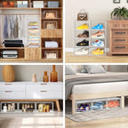 Size 12 Acrylic Shoe Boxes,12 Pack Shoe Display Cases Clear Plastic Stackable Shoe Container Hat Sneaker Storage Bins, Fit Up to US Men's/Women's Size 12 Shoes - color: Clear, size: Medium