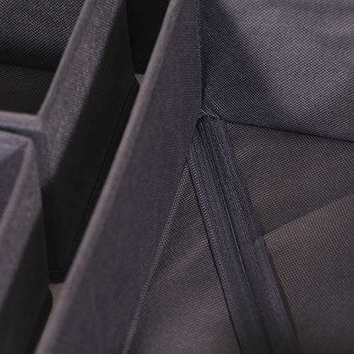 DIOMMELL 12 Pack Foldable Cloth Storage Box Closet Dresser Drawer Organizer Fabric Baskets Bins Containers Divider for Baby Clothes Underwear Bras Socks Lingerie Clothing,Dark Grey 444 - color: Dark Grey