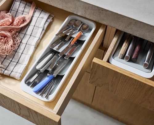 Joseph Joseph DrawerStore Compact Tiered Flatware Cutlery Kitchen Drawer Organizer, Disassembles for Easy Cleaning, Recycled Plastic - size: Compact, style: Flatware Organizer