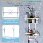 Kadolina White Hanging Shower Caddy, 3-Tier Bathroom Organizer with Soap Dish, Rust Resistant, Quick Dry, Assembly Required - color: White