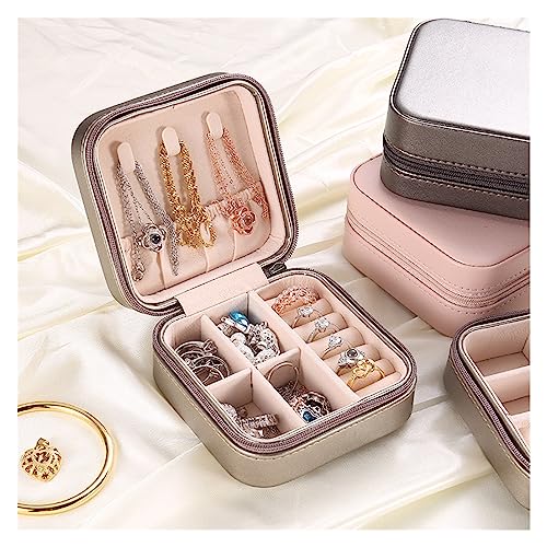 Portable Double Layer Jewelry Box for Women & Girls - Small Travel Organizer for Bracelets & Earrings - Compact Storage Solution for Accessories