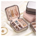 Portable Double Layer Jewelry Box for Women & Girls - Small Travel Organizer for Bracelets & Earrings - Compact Storage Solution for Accessories