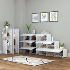 HOMIDEC Shoe Rack, 6 Tier Shoe Storage Cabinet 24 Pair Plastic Shoe Shelves Organizer for Closet Hallway Bedroom Entryway - color: White, style: 2 by 6