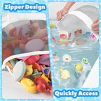 UNEEDE Bath Toy Organizer,4.15 Gallons Bathtub Toy Storage Organizer,Quick Access Bath Toy Holder For Bathtub,Baby Organizer And Storage,Quick Dry Baby Bath Toy Storage For Tub,Mesh Shower Caddy(Gray) - style: Gray