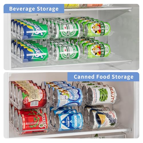 Jsyrjing Can Organizer for Pantry, Modular 3-Tier Can Dispenser, Flexible Combination Design, Clear Extra-Thick Durable Storage Rack for 36 Cans, Stackable for Cabinet, Pantry, Fridge, Countertop - size: 3*3