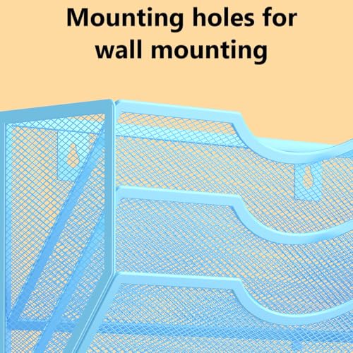 Kuntine.B Wall File Organizer Office Hanging Magazine Holder Wall File Organizer for Office Home (Blue, 3 Tier) - color: Blue, size: 3 Tier & No Hangers