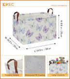 Rectangle Storage Basket with Handles, Collapsible Storage Bin, Books Box,Gift Basket(Blue & Purple Butterfly) - color: Blue & Purple Butterfly