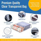 Houseables Sweater Bags Moth Proof, Clothing Storage Bags, with Zipper, Sweater Storage, Clear Zippered Organizers, Clothes, Blanket, Linen, Bedding, Quilt, Vinyl Plastic Protectors, 18x15x4”, 5 Pack. - size: 18"x15"x4"