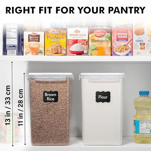 WHITE FEATHER SUPPLIES 2 PC [6.5L / 220 Oz] Large Food Storage Containers with Lids Airtight - BPA Free Clear Plastic Kitchen and Pantry Storage Containers, Bulk Storage for Cereal, Flour, Sugar, Rice - color: White - 2 Pack