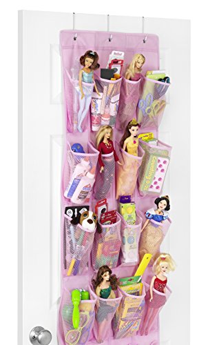 Whitmor 24 Pocket Over the Door Shoe Organizer - Pink - size: 24 Pocket Pink