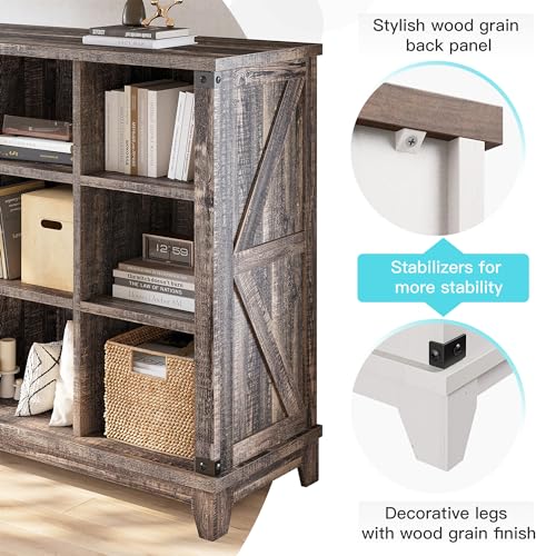 EnHomee 9 Cube Storage Organizer and Shelves, Cubby Storage Organizer, Bookshelves with Storage for Home and Bedroom, Black Oak - color: Black Oak, size: 9 cube