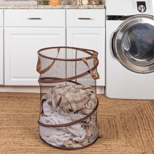 Household Essentials Pop-Up Mesh Laundry Hamper, Brown - color: Brown