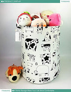 FANKANG Storage Basket, Nursery Hamper Canvas Laundry Basket Foldable with Waterproof PE Coating Large Storage Baskets for Kids Boys and Girls, Office, Bedroom, Clothes,Toys（Cows） - color: Cows