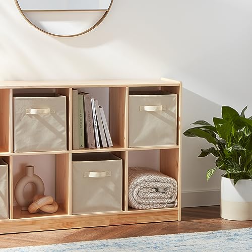 Amazon Basics Collapsible Fabric Storage Cube Bins Organizer with Handles for Organization and Organizing Solution, 13"x13"x13", Beige, 6-Pack - color: Beige, size: 13"x13"x13"