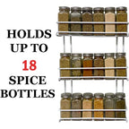 Evelots 3-Tier Spice Rack-Door/Wall Mounted-Sturdy Coated Metal-Up to 18 Bottles - size: 3-Tier, style: Door/Wall Mount