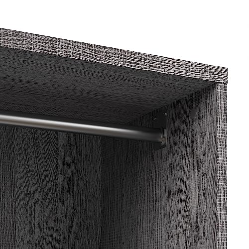Bestar Cielo Closet Organizer, 20-inch Bark Gray and White Wardrobe for Bedroom, Mudroom, Entryway, or Kitchen Pantry - color: Bark Grey and White
