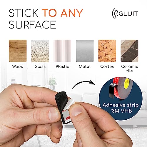 GLUIT Cord Organizer for Desk, Cable Holder for Nightstand, Charger Organizer, Adhesive Desktop Wire Clips, Multislot Cable Management, Table Organizer Accessories - 5 Pack, 15 Slots, Black - color: Black