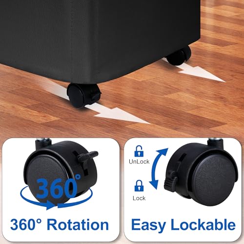 Vincona Slim Laundry Hamper with Lid and Wheels, Small Rolling Laundry Basket with Handle for Small Spaces, Tall Dirty Clothes Hampers for Dorm, Bathroom and Bedroom, 75L Black - color: Black, size: 75L