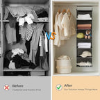 MAX Houser 6 Tier Shelf Hanging Closet Organizer, Closet Hanging Shelf with 2 Sturdy Hooks for Storage,2 Pack, Foldable (Grey) - color: Grey-2